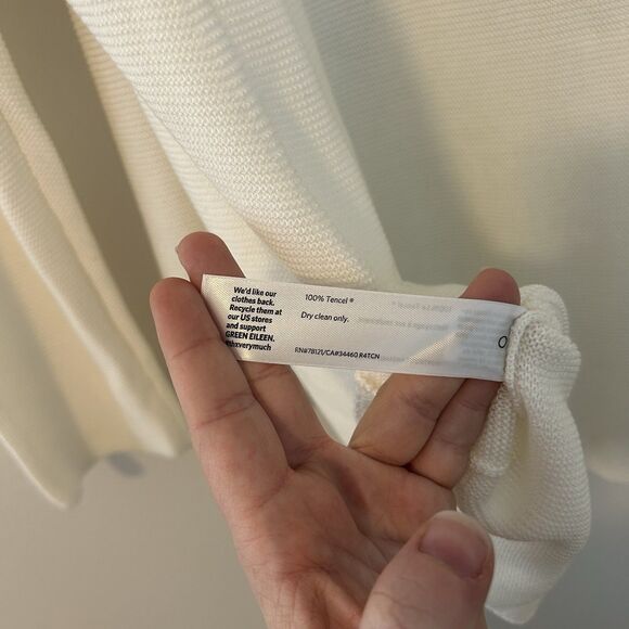 Eileen Fisher Long Cardigan Tencel White Knit NWT - Large - Picture 8 of 11